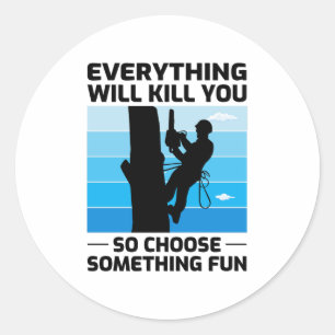 Adesivo Cirurgião Árvore Arborista Subindo Trimmer