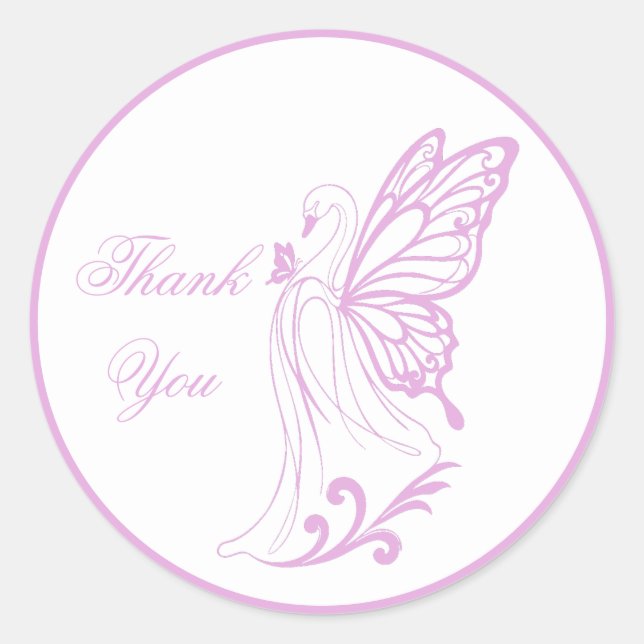 Adesivo Cisne gracioso com asas de borboleta (Frente)