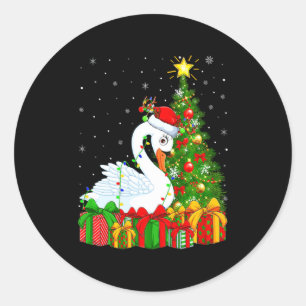 Adesivo Cisne Natal Festa Santa Cisne Árvore de Natal