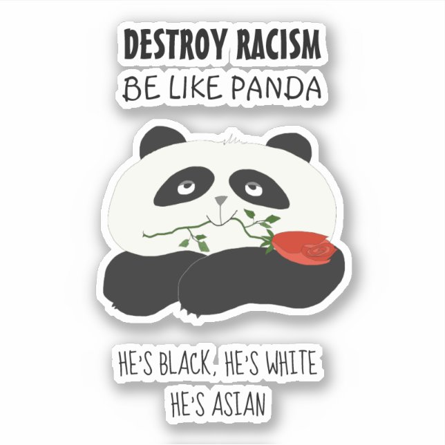 Adesivo Citação Antirracismo Panda (Frente)