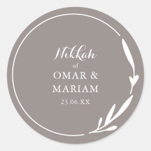 Adesivo Citação Botânica Elegante de Nikkah Pecan