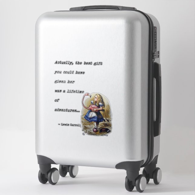 Adesivo Citação da Aventura Alice No País das Maravilhas W (Mala)