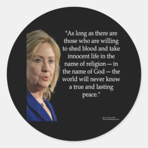 Adesivo Citação da Religião do Sangue de Hillary Clinton