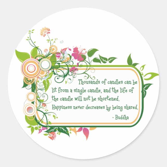 Adesivo Citação da Vela do Solteiro Buda (Frente)