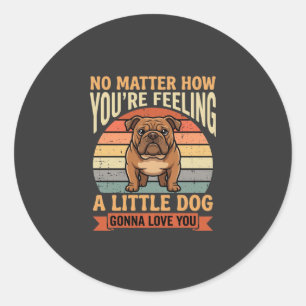 Adesivo Citação de Amor de Bulldog Engraçado Cão Retro