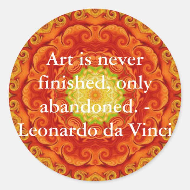 Adesivo Citação de arte Leonardo da Vinci (Frente)