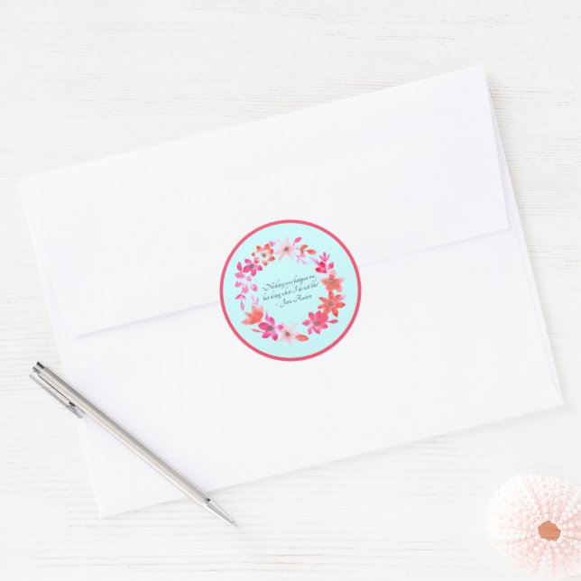Adesivo Citação de Autocuidado de Jane Austen – Mansfield  (Envelope)
