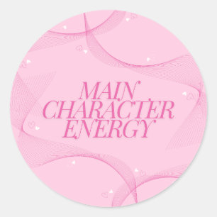 Adesivo Citação de Energia de Personagem Principal Rosa