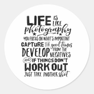 Adesivo Citação de Fotografia Inspiradora da Vida Fotógraf