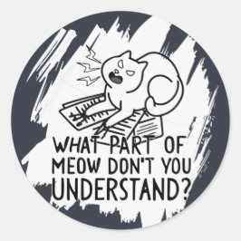 Adesivo Citação de Gato Branca Engraçado