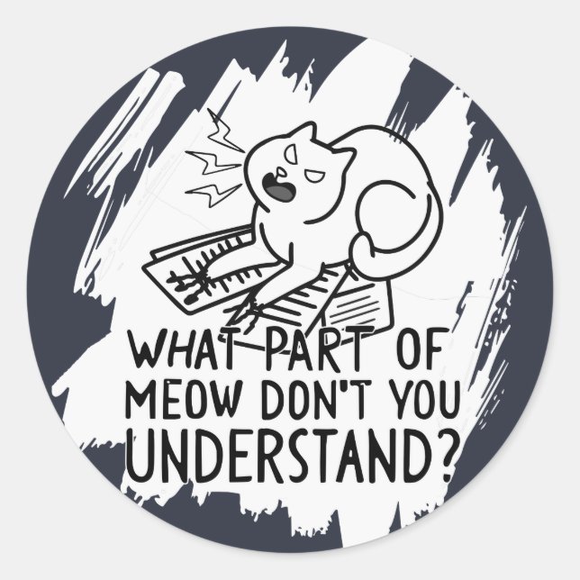 Adesivo Citação de Gato Branca Engraçado (Frente)