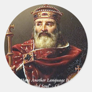 Adesivo Citação de Idiomas do Charlemagne e Famosos