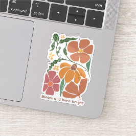 Adesivo Citação de Inspiração Floral Retro Boho