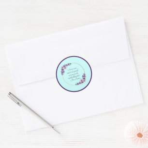 Adesivo Citação de Jane Austen com Moldura Dourada Floral 