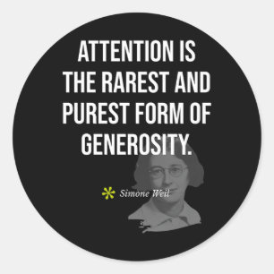Adesivo Citação de Simone Weil Sabedoria Inspiradora de An