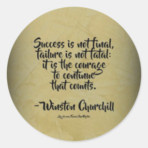Adesivo Citação de Winston Churchill; Sucesso