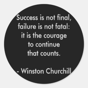 Adesivo Citação de Winston Churchill; Sucesso