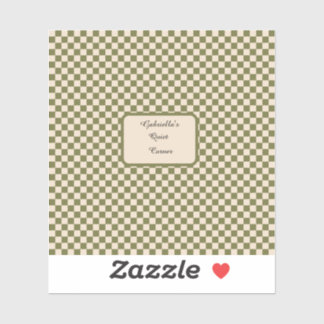 Adesivo Citação do canto verde e bege silencioso em Moss c