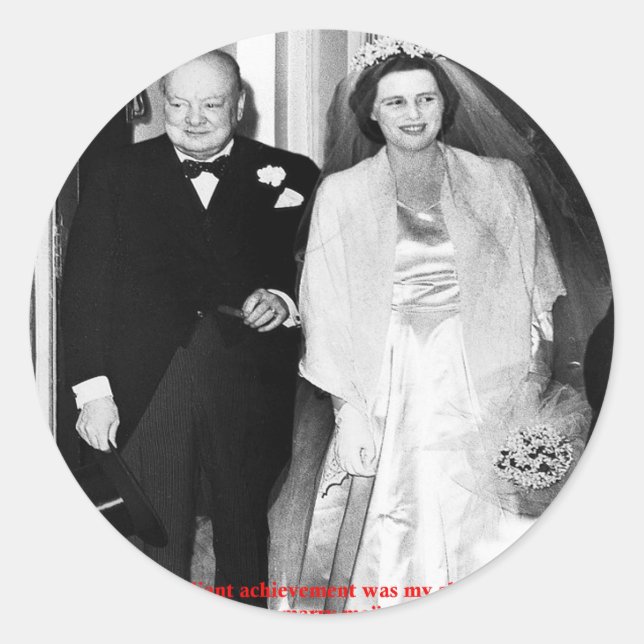 Adesivo Citação do Casamento Churchill e Familiar (Frente)