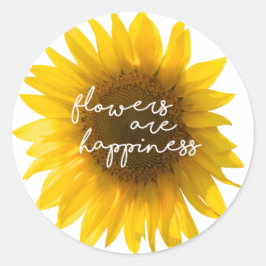 Adesivo Citação do girassol "flores são felicidade"
