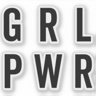 Adesivo Citação do GRL PWR / Poder feminino