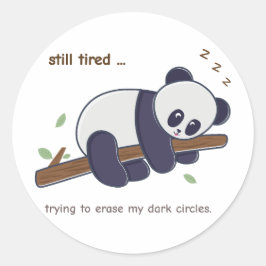 Adesivo Citação do Panda Preguiçoso – Ainda Cansado e Olhe