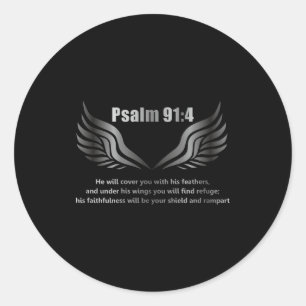 Adesivo Citação do Versículo da Bíblia Cristã Salmo 91 4 D