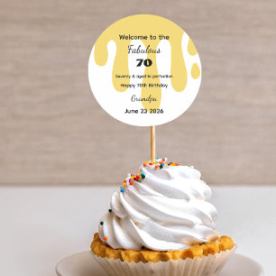 Adesivo Citação engraçada de 70º aniversário elegante ,