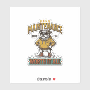Adesivo Citação engraçada de Bulldog Gravura Vintage T-Shi