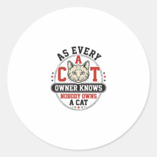 Adesivo Citação engraçada de dono de gato, design de gravu