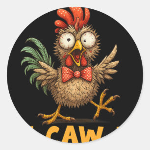 Adesivo Citação engraçada de humor de galinha F-caw-f Galo