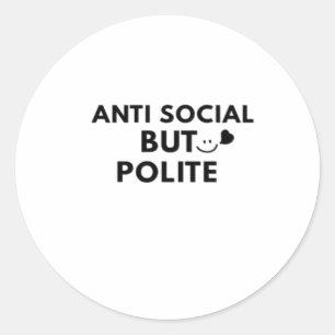 Adesivo Citação engraçada de introvertido educado anti-soc