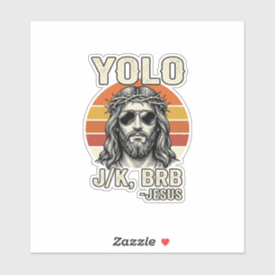 Adesivo Citação engraçada de Jesus gravura vintage pôr do