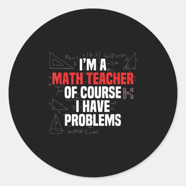 Adesivo Citação Engraçada de Matemática Matemática Querido (Frente)