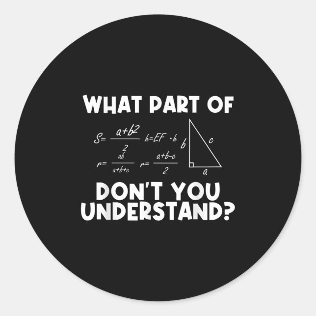 Adesivo Citação engraçada de matemática Matemática Querido (Frente)