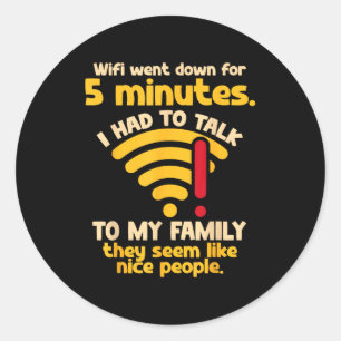 Adesivo Citação engraçada de Wi-Fi caiu nerd de computador