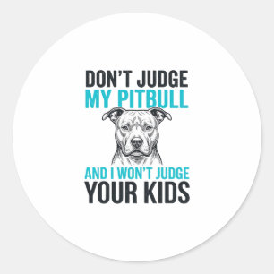 Adesivo Citação engraçada do Pitbull, desenho de cachorro
