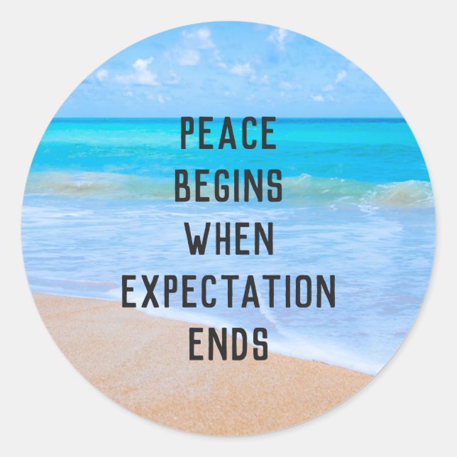 Adesivo Citação Inspiracional com Cena de Praia Tropical (Frente)