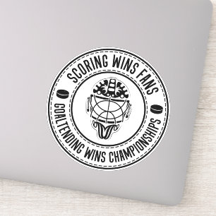 Adesivo Citação Inspiracional de Goalie de Hockey