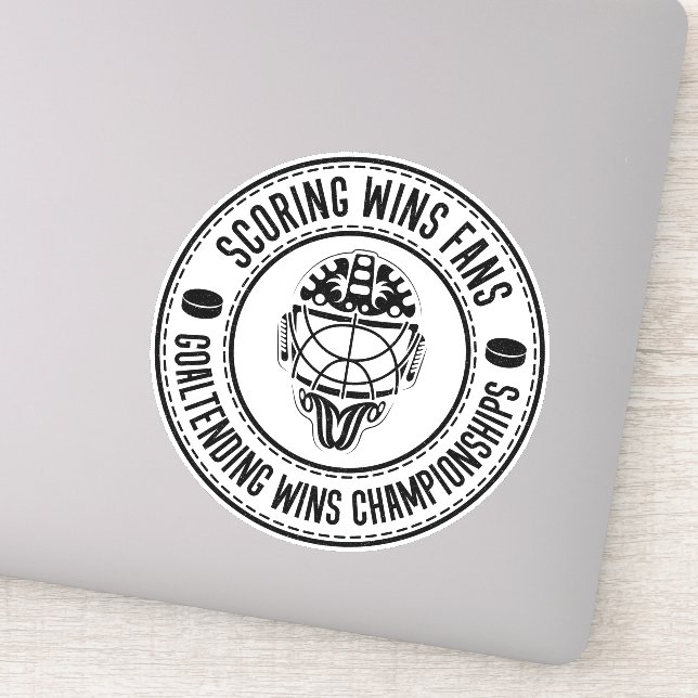 Adesivo Citação Inspiracional de Goalie de Hockey (Detalhe)