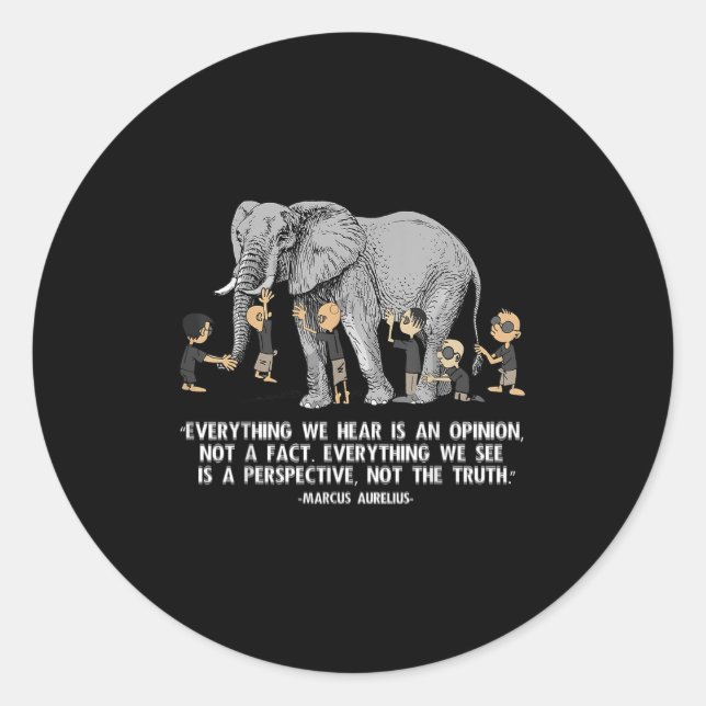 Adesivo Citação Perspectiva Marcus Aurelius Elephant Illus (Frente)