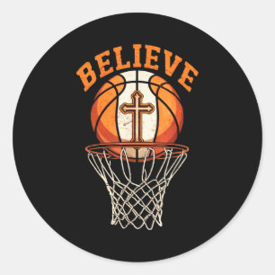 Adesivo Citação Retro Acredite Motivação Basquetebol Crist