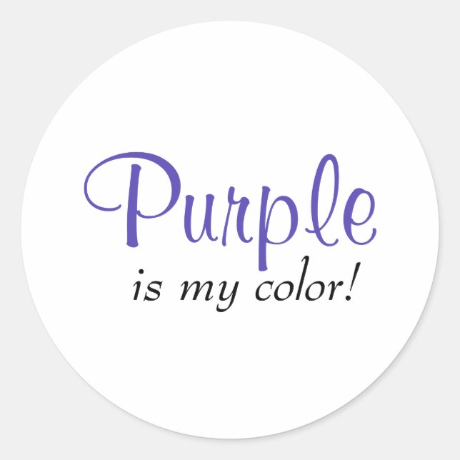 Adesivo Citação Roxo É Minha Cor (Frente)