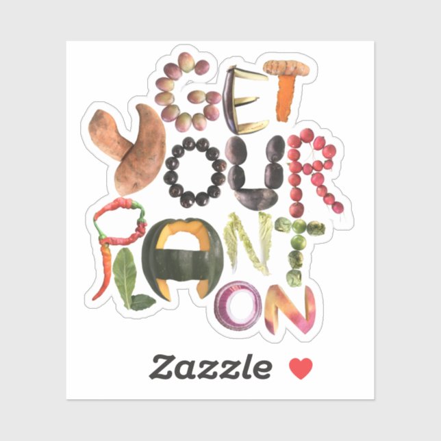 Adesivo Citação saudável - Nutrição comida completa (Folha)