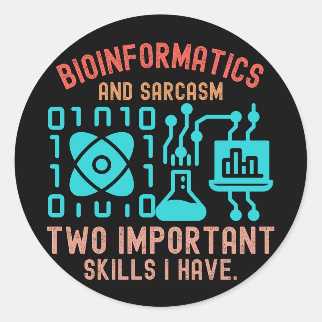 Adesivo Citações de Bioinformática, Ditados de Bioinformát (Frente)