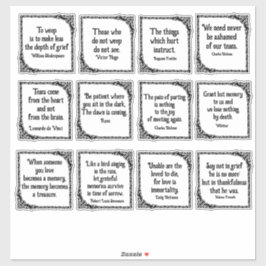 Adesivo Citações de pesar nas fronteiras negras do Ornamen