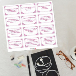 Adesivo Citações de tristeza no canto Rosa Magenta Branco