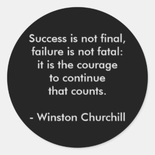 Adesivo Citações de Winston Churchill; Sucesso