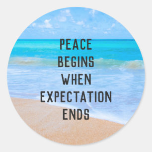 Adesivo Citações inspiradas com cena tropical da praia