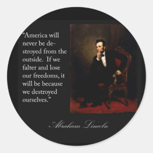 Adesivo Citações & retrato de Abraham Lincoln